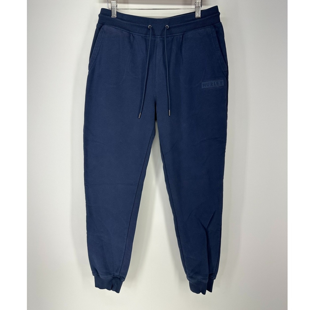 Hurley Joggers Mens Large Navy Blue Fleece Relaxed Fit Sweatpants HMF21-02503